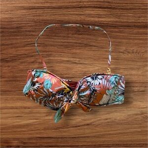 The Bikini Lab Tropical Oasis Bandeau Bikini Top size L floral